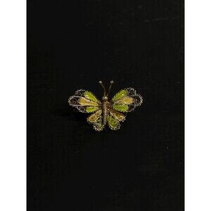 Vintage 800 Silver Enamel Butterfly Brooch